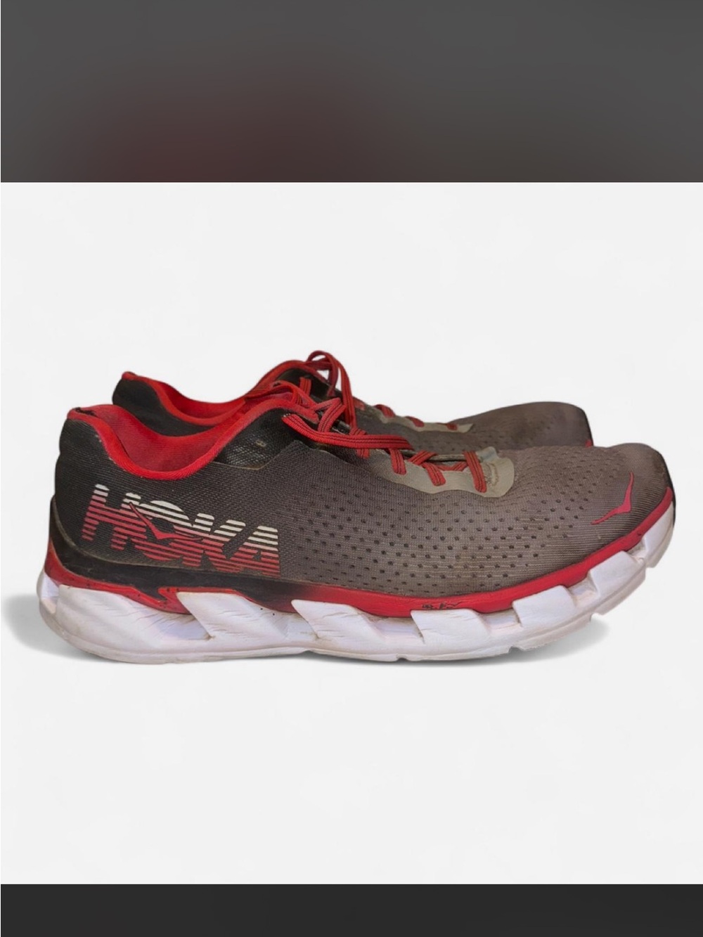Hoka Men’s Athletic Shoes - Gray and Red